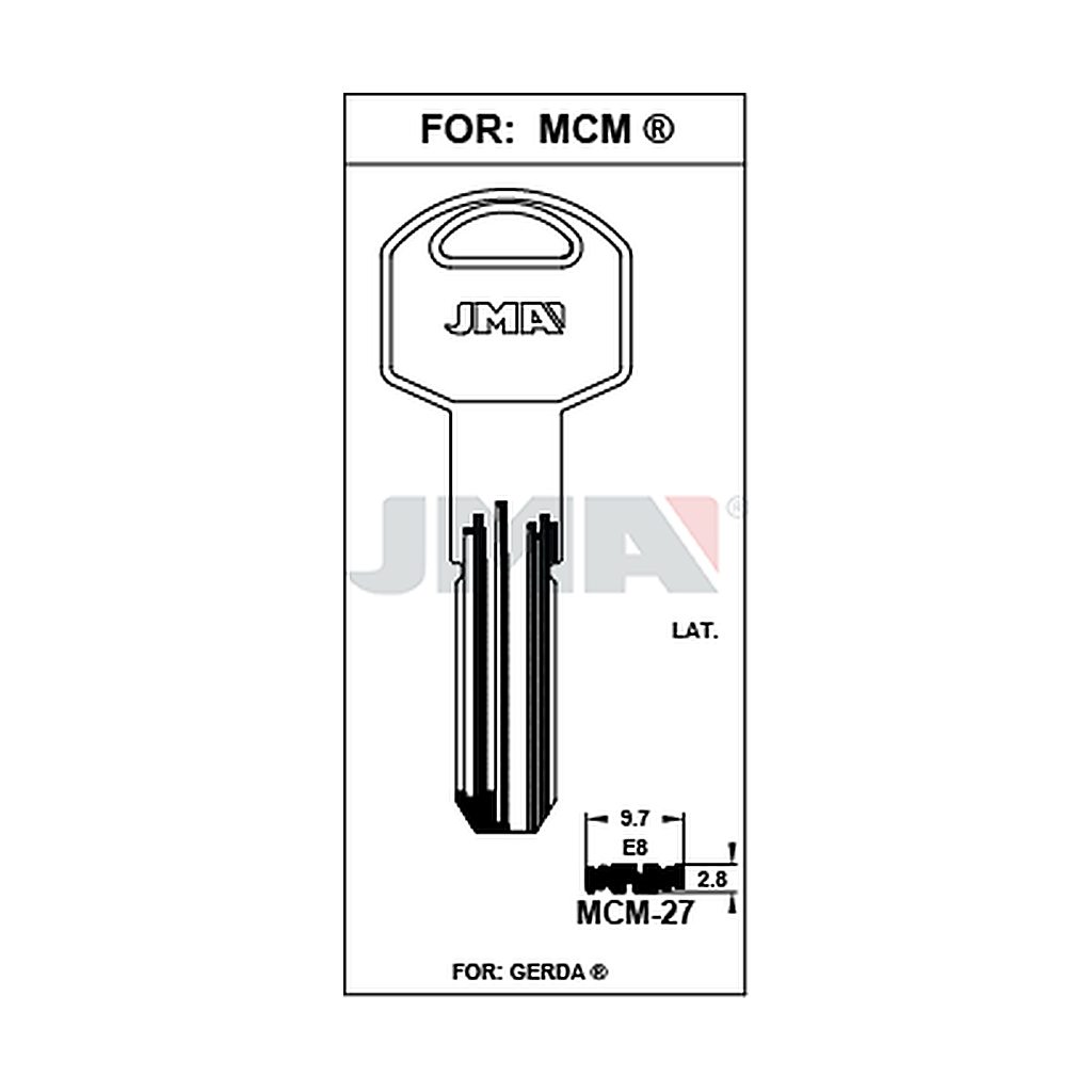 Clé spe.cyl. tête métal MCM-27