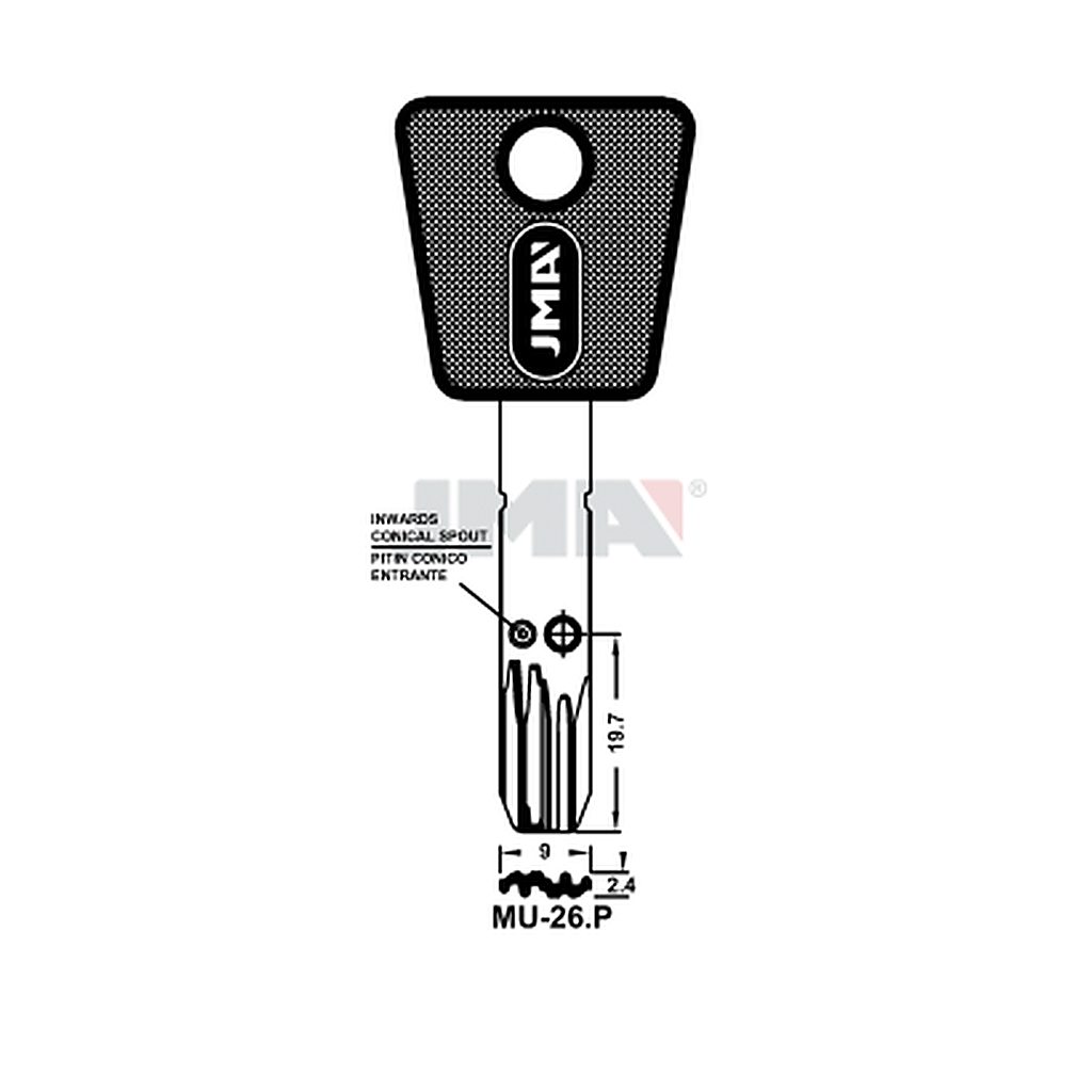Clé spéciale tête plastique anc mtk-2b MU-26P