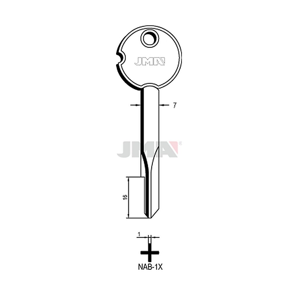 Clé cruciforme NAB-1X