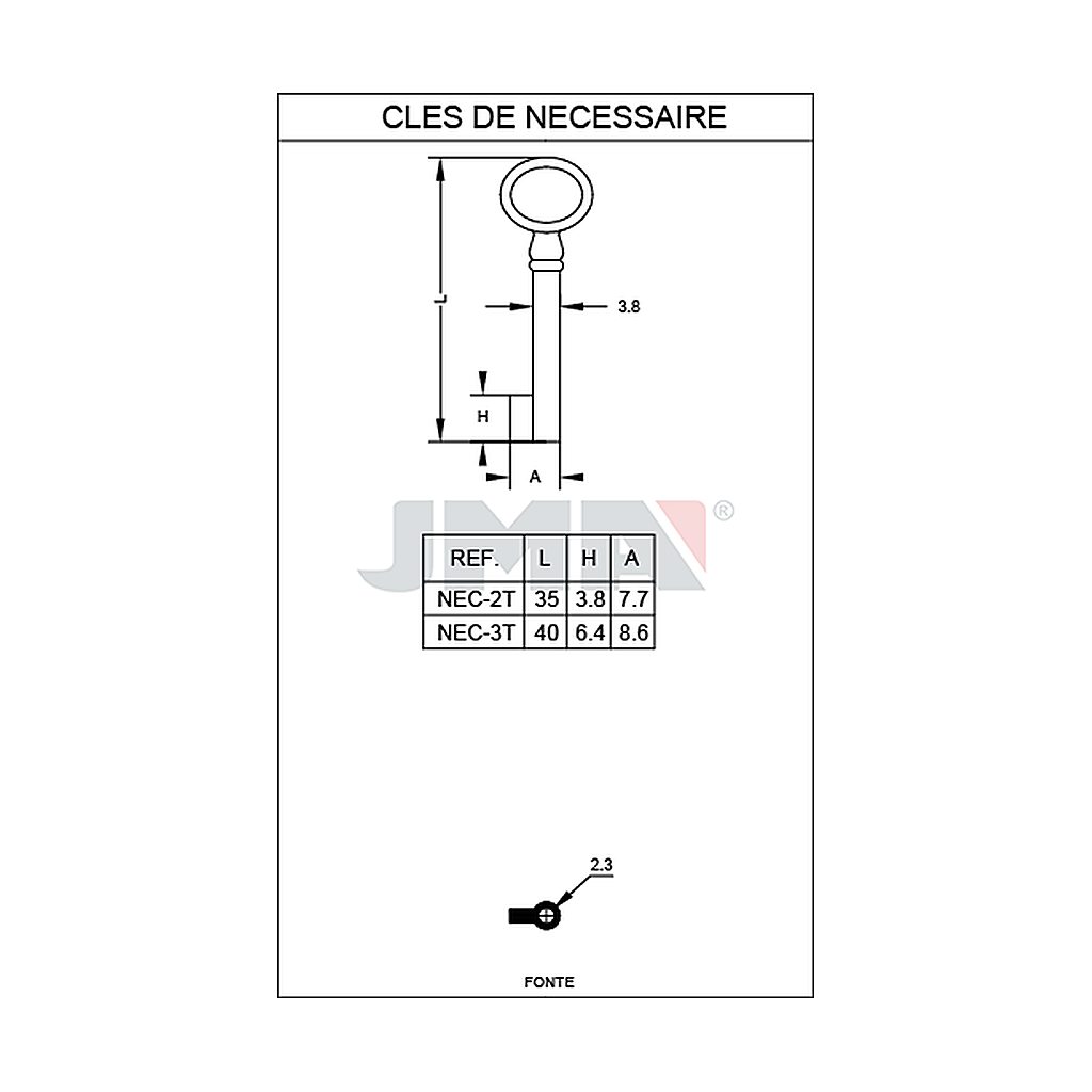 Clé diverse spéciale t2 NEC-2T
