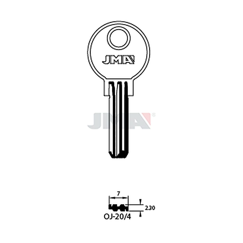 Clé spec.cyl.tête métal OJ-204
