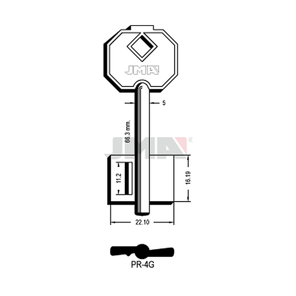 Clé dp tf l - 70 mm PR-4G