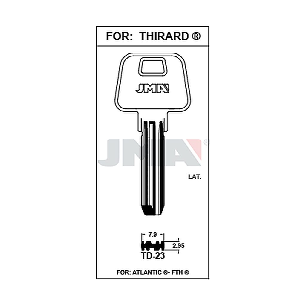 Clé spec.cyl.tête métal TD-23