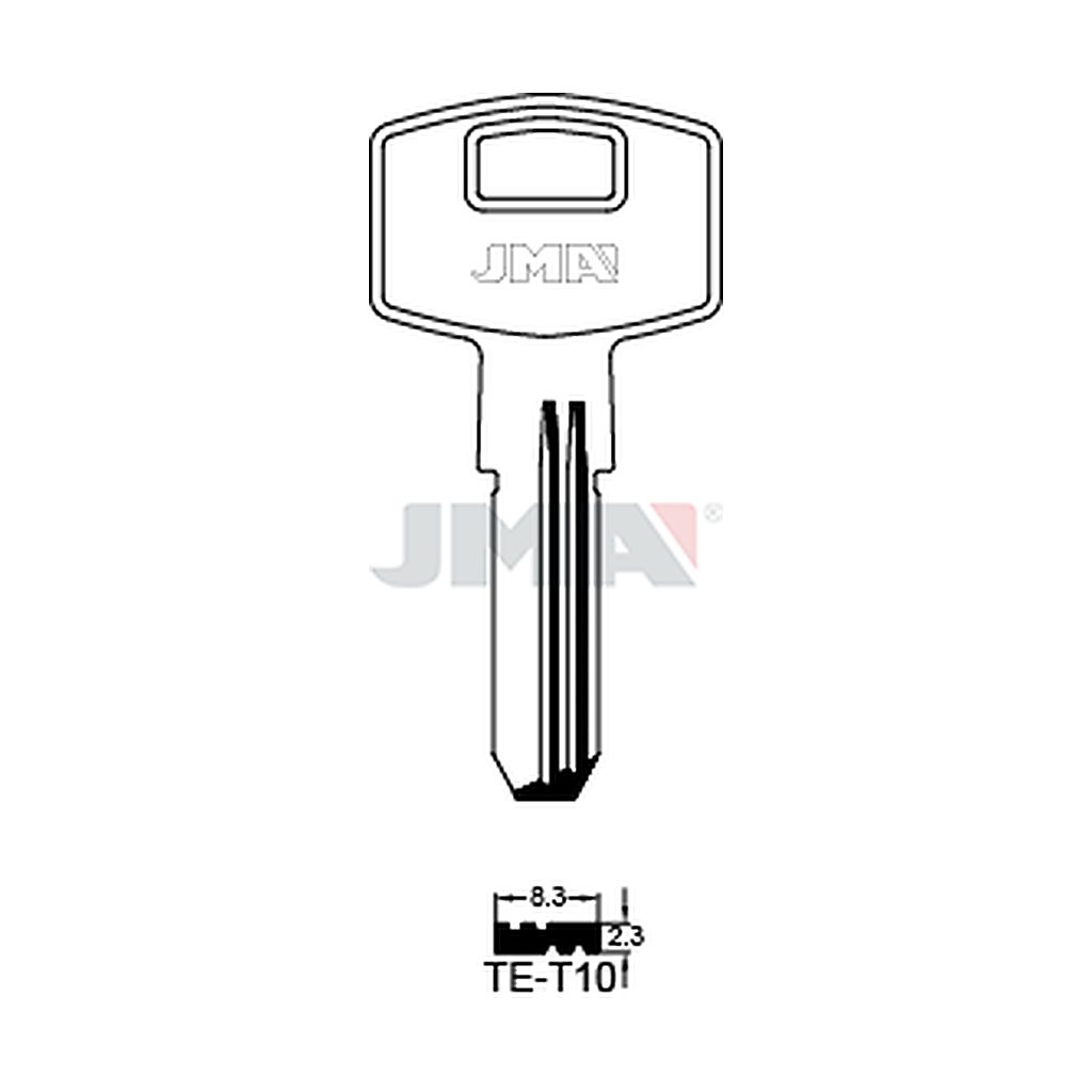 Clé spec.cyl.tête métal TE-T10