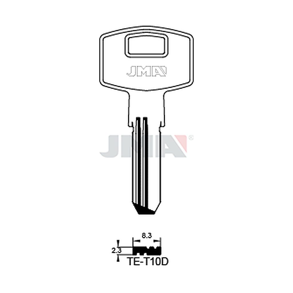 Clé spec.cyl.tête métal TE-T10D