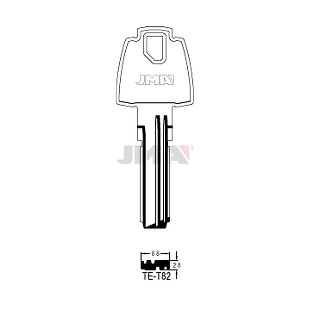 Clé spec.cyl.tête métal TE-T82