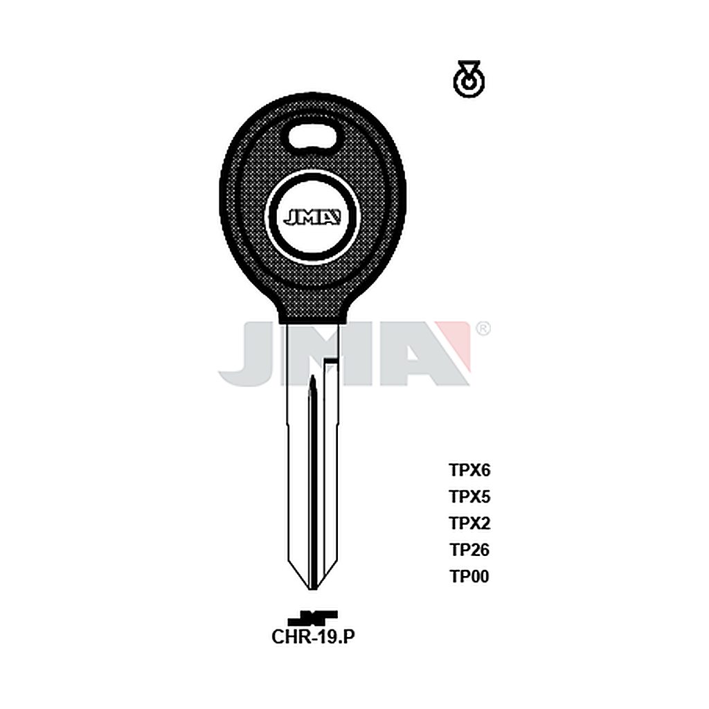 Clé t.p sans transpondeur TP00CHR-19P