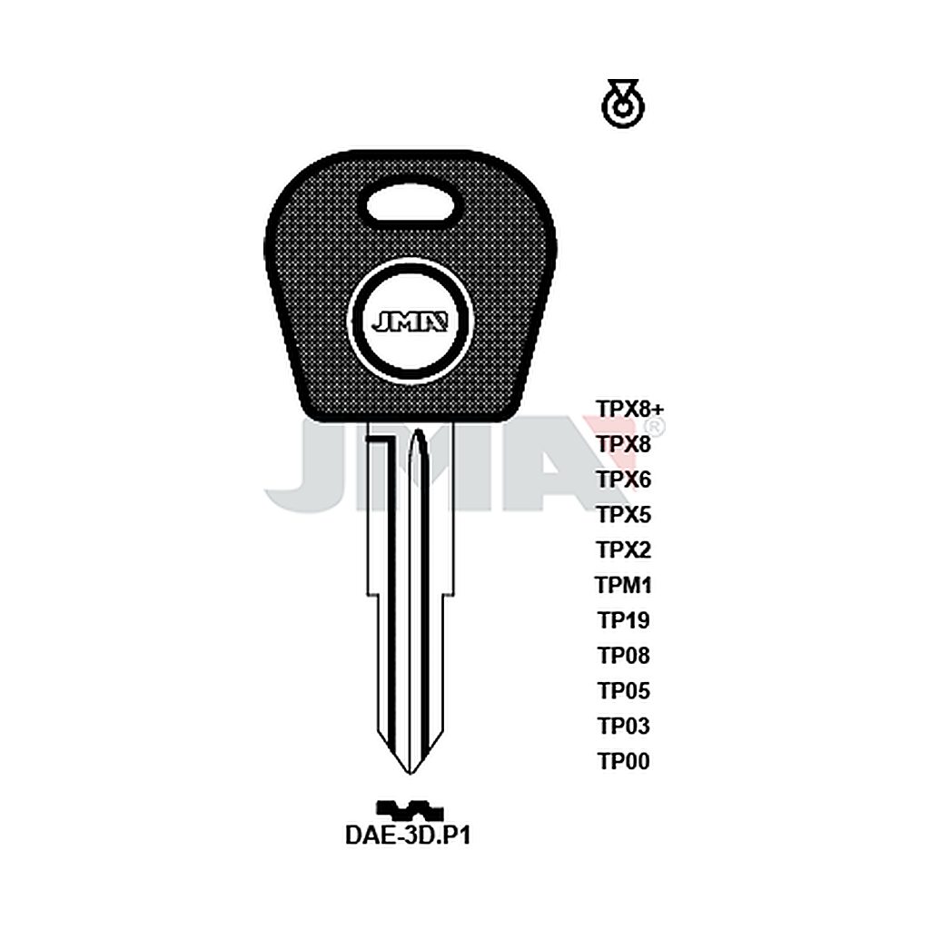 Clé t.p sans transponder TP00DAE-3DP1