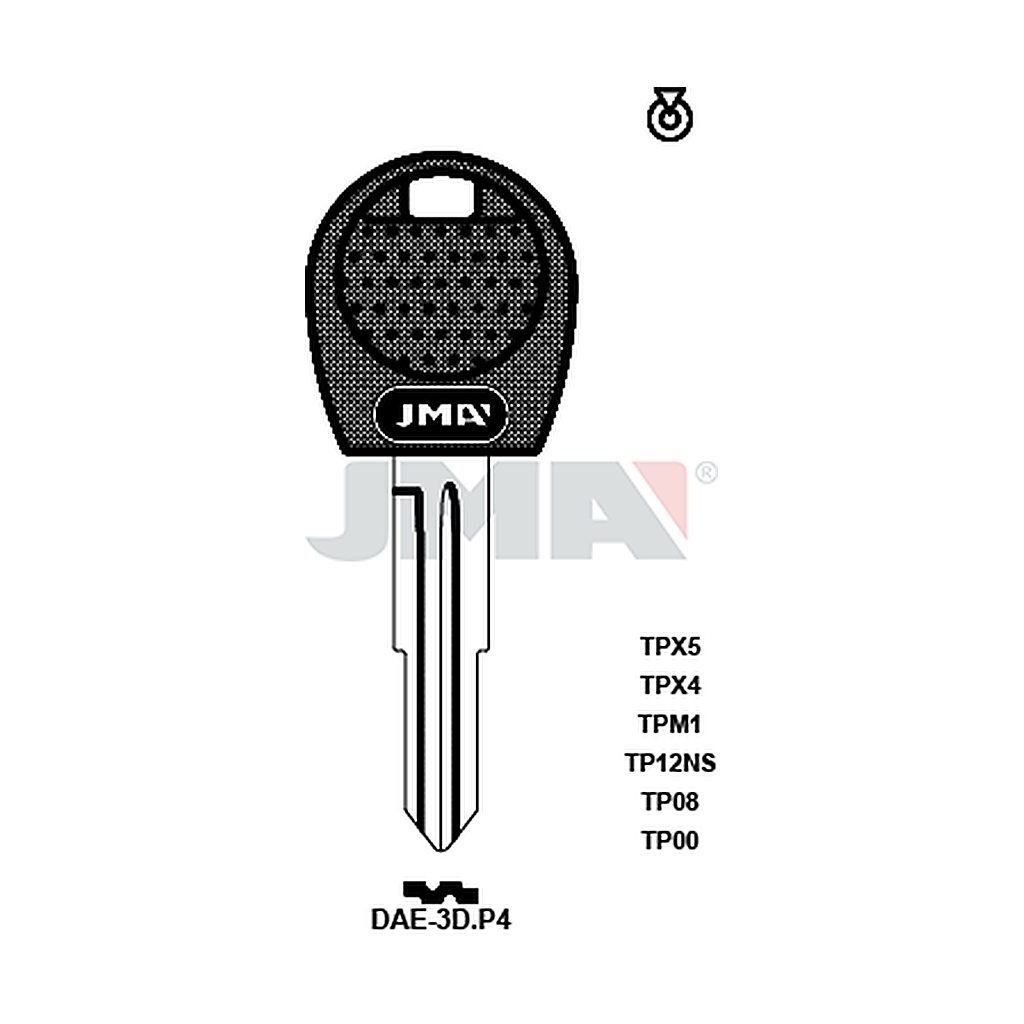 Clé t.p sans transpondeur TP00DAE-3DP4