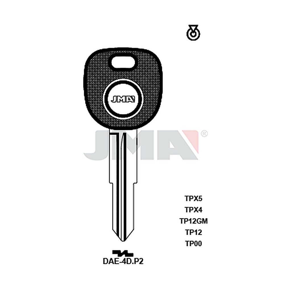 Clé t.p sans transpondeur TP00DAE-4DP2
