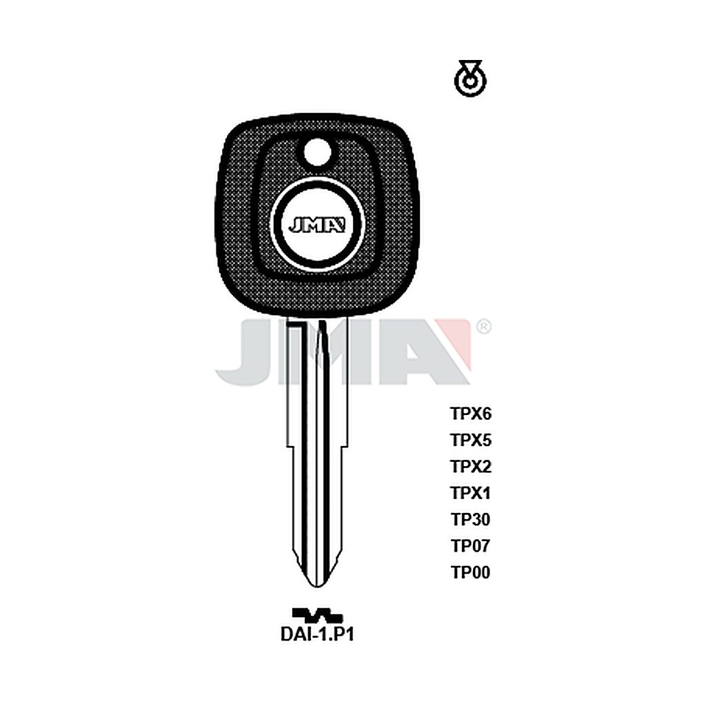 Clé t.p sans transponder TP00DAI-1P1