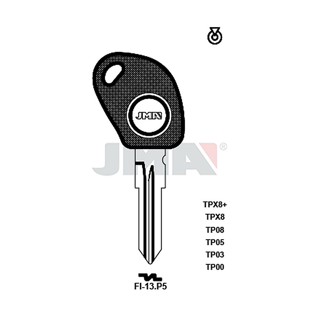 Clé t.p sans transponder TP00FI-13P5