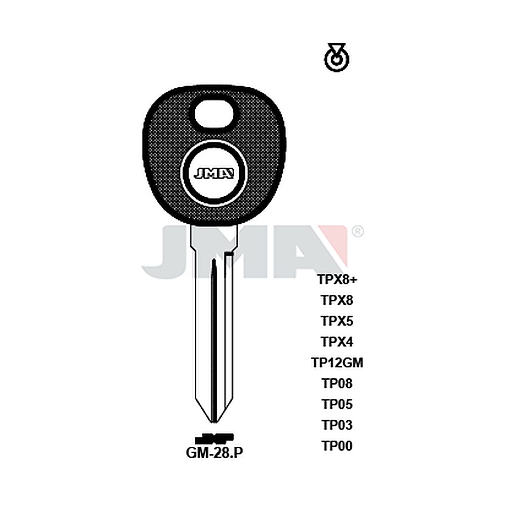 Clé t.p sans transponder TP00GM-28P