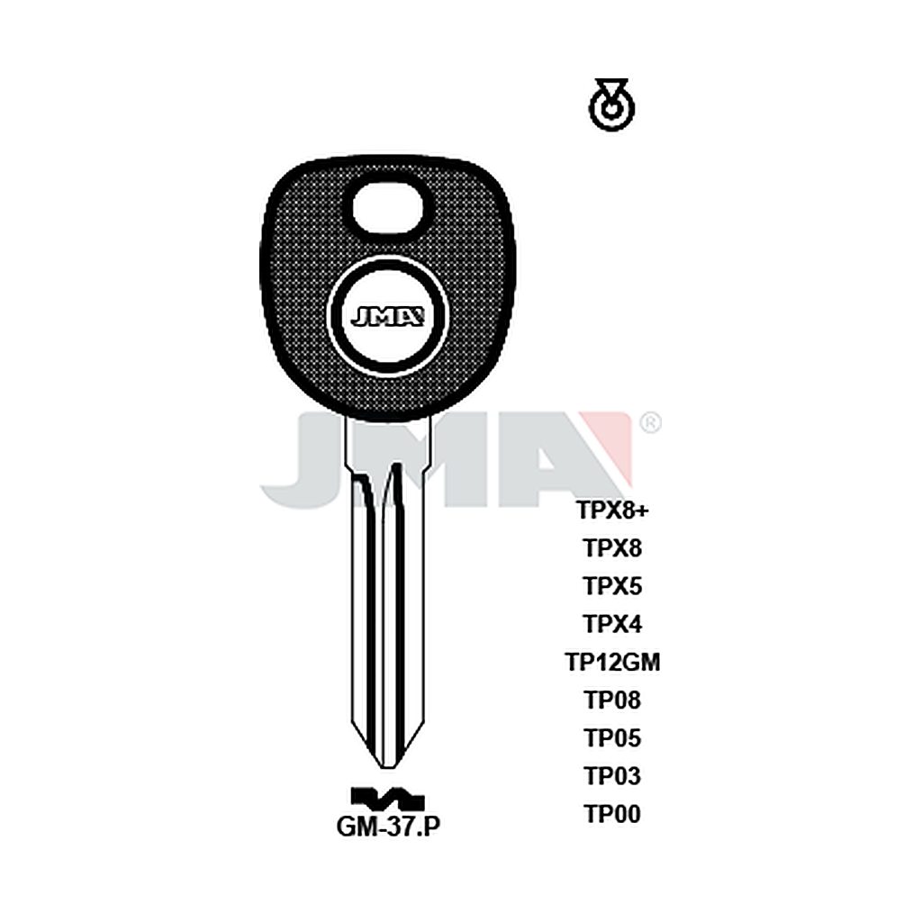 Clé t.p sans transponder TP00GM-37P
