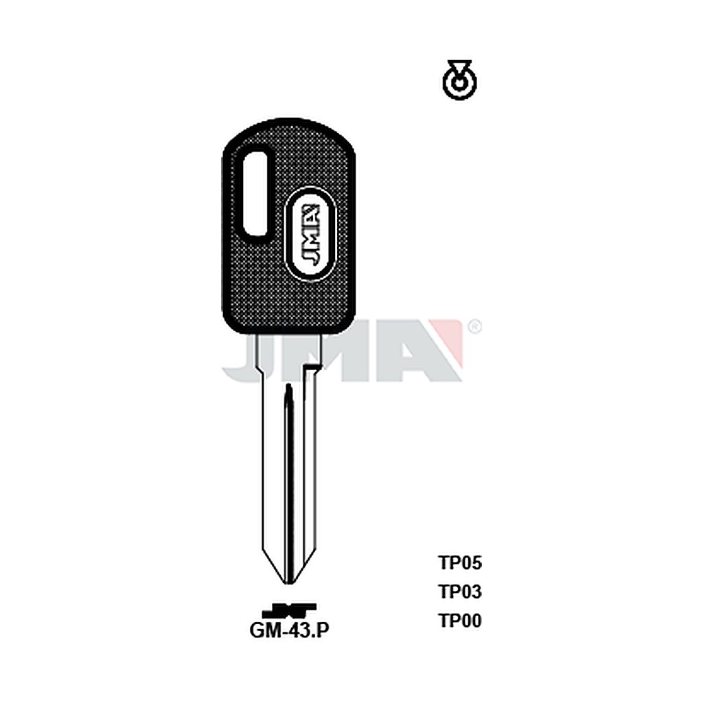 Clé t.p sans transponder TP00GM-43P