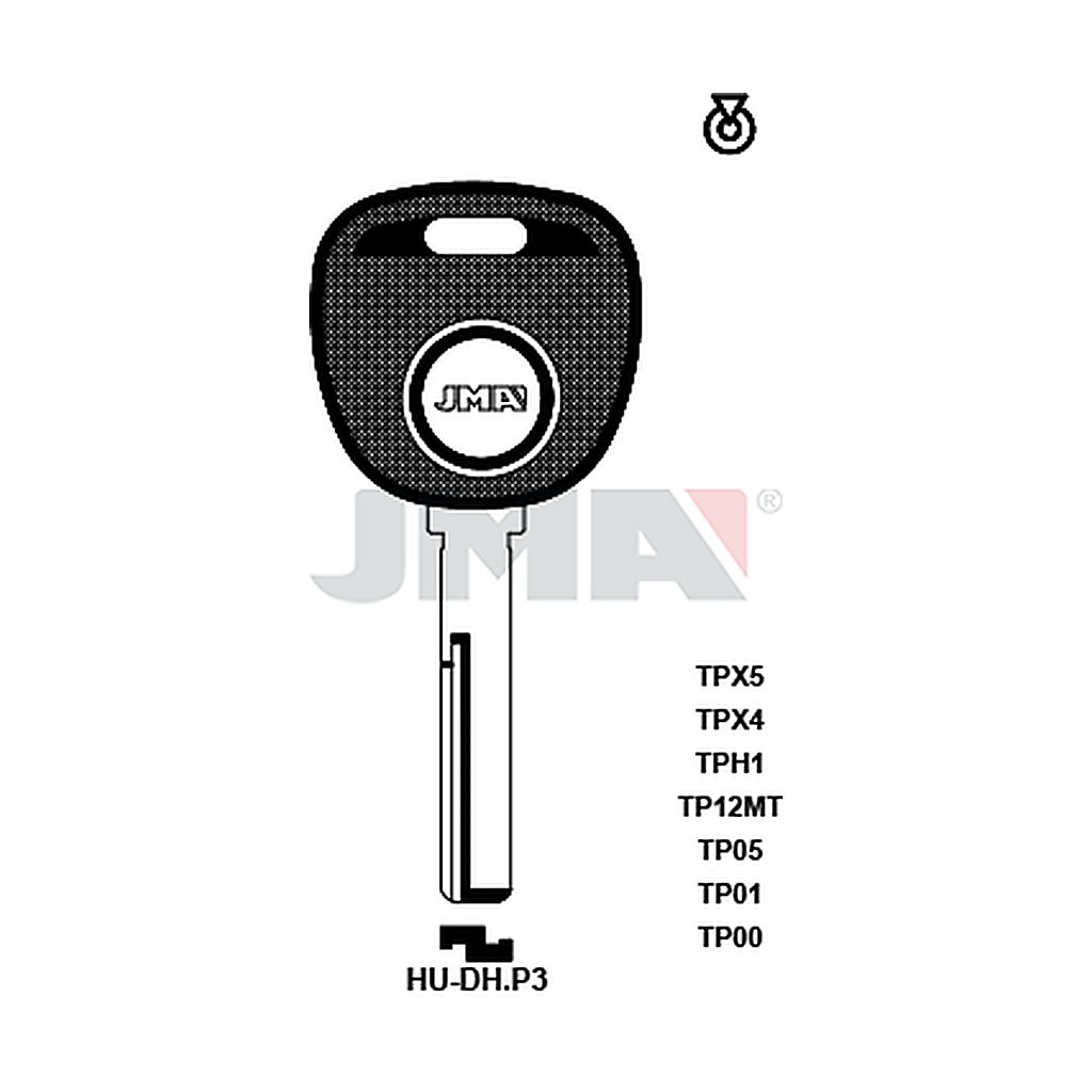 Clé t.p sans transponder TP00HU-DHP3