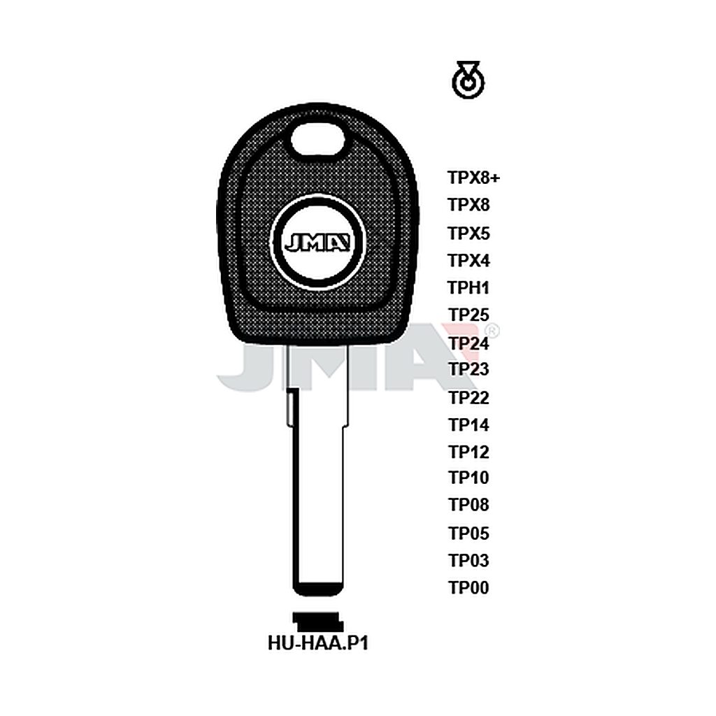 Clé t.p sans transponder TP00HU-HAAP1