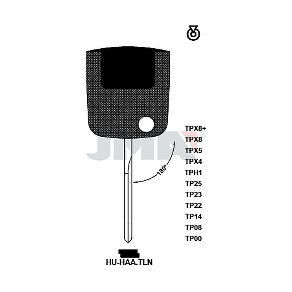 Clé t.p sans transponder TP00HU-HAATLN