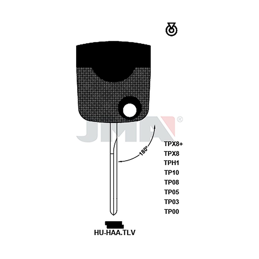 Clé t.p sans transponder TP00HU-HAATLV