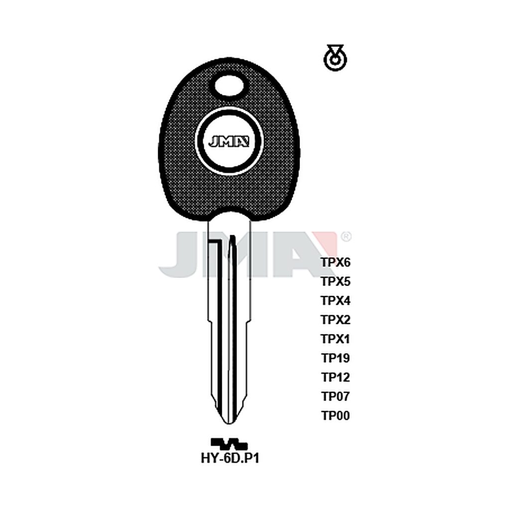 Clé t.p sans transponder TP00HY-6DP1