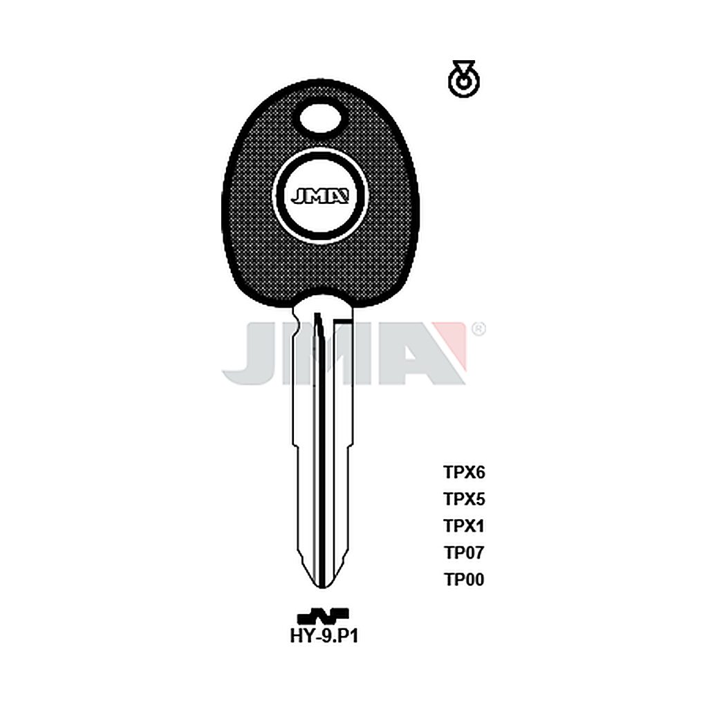 Clé t.p.sans transponder TP00HY-9P1