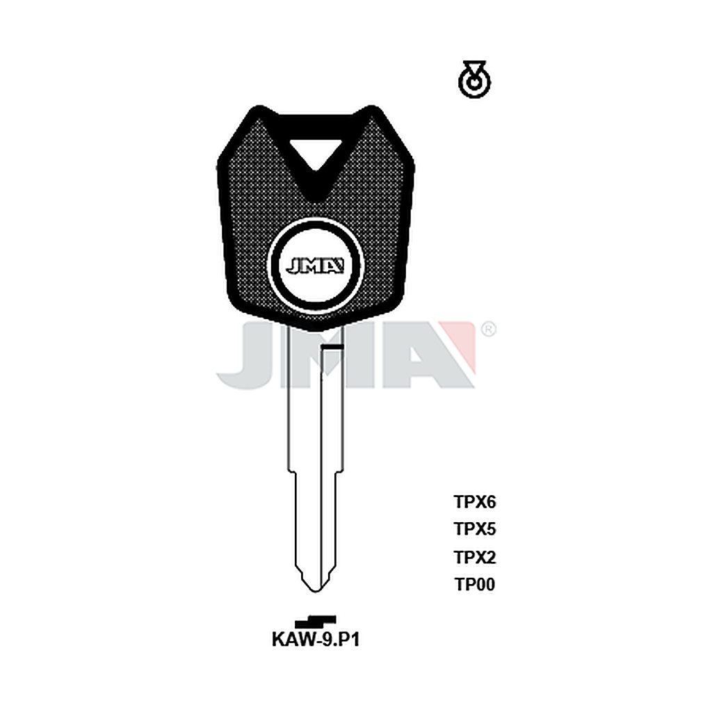 Clé t.p.sans transponder TP00KAW-9P1