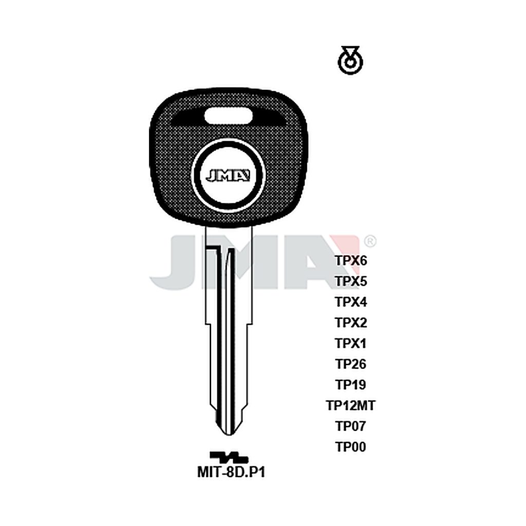 Clé t.p sans transponder TP00MIT-8DP1