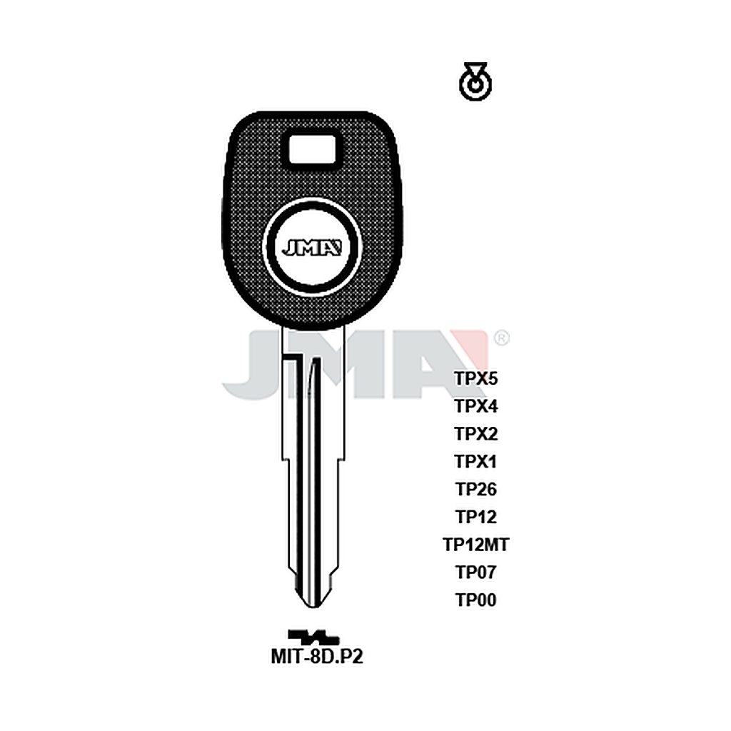 Clé t.p sans transponder TP00MIT-8DP2