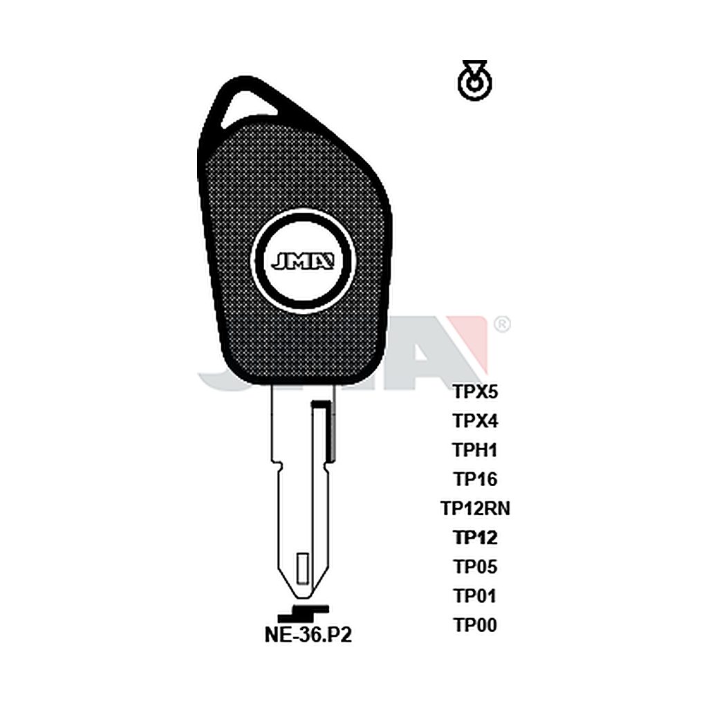 Clé t.p sans transponder TP00NE-36P2