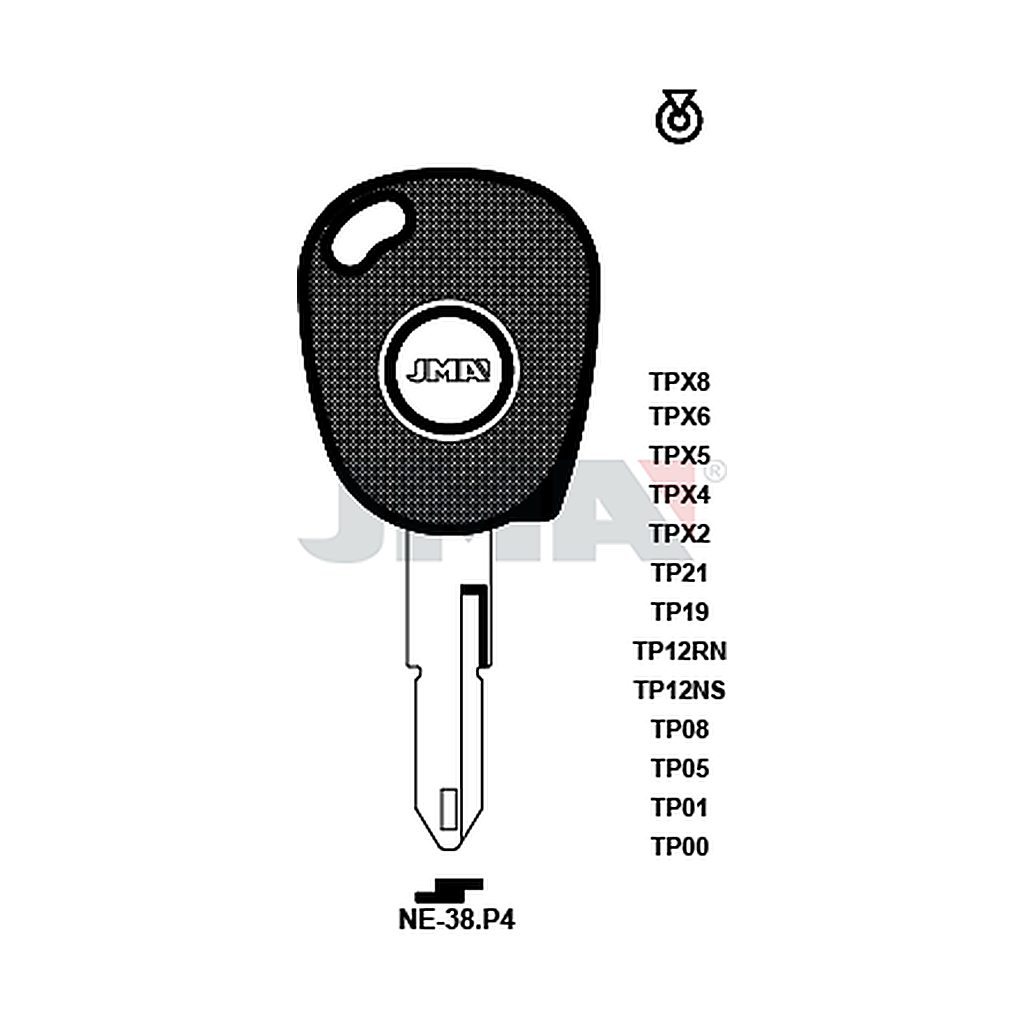 Clé t.p.sans transponder TP00NE-38P4