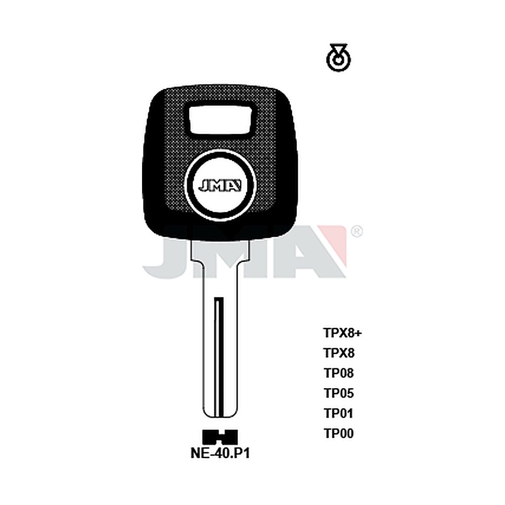Clé t.p sans transponder TP00NE-40P1