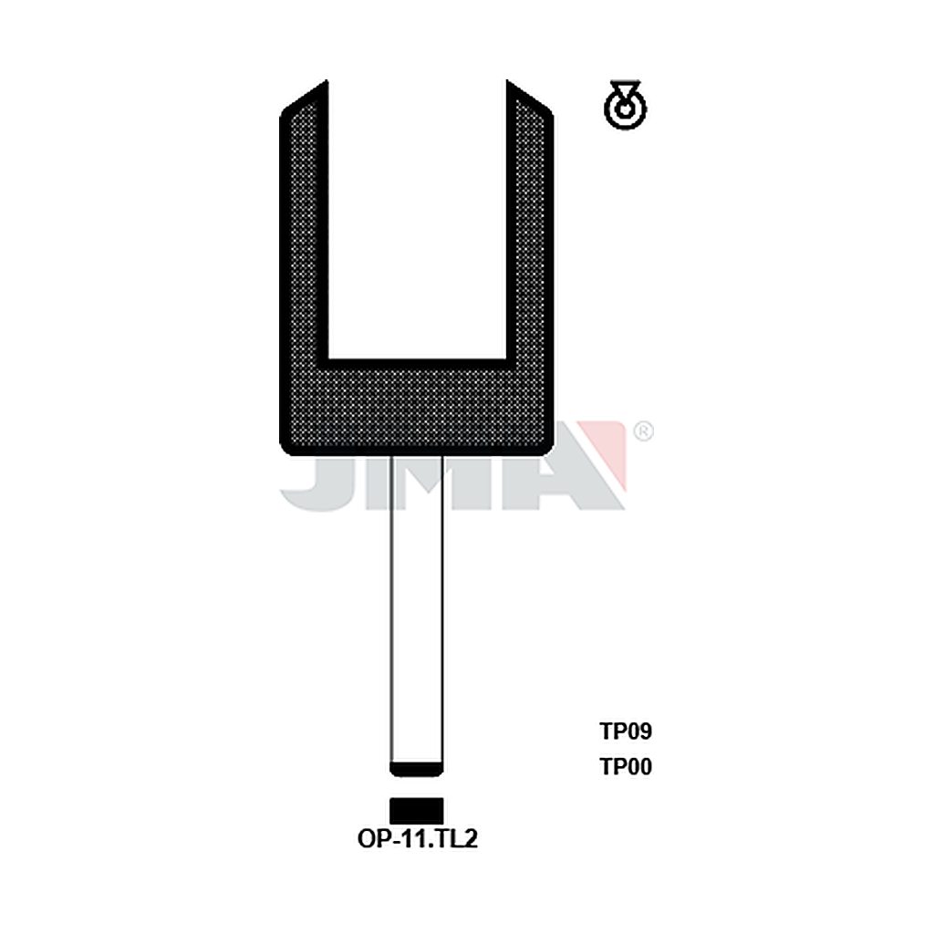 Clé t.p sans transponder TP00OP-11TL2