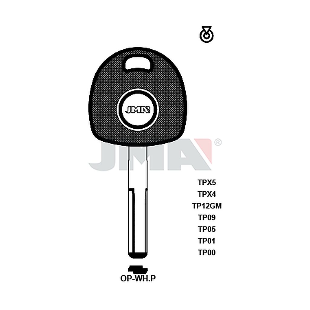 Clé t.p sans transponder TP00OP-WHP