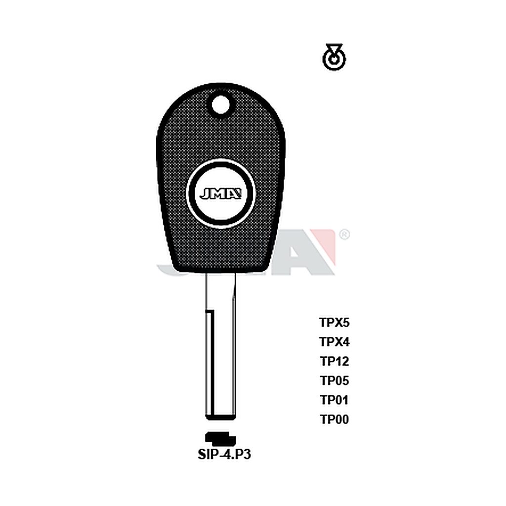 Clé t.p sans transponder TP00SIP-4P3