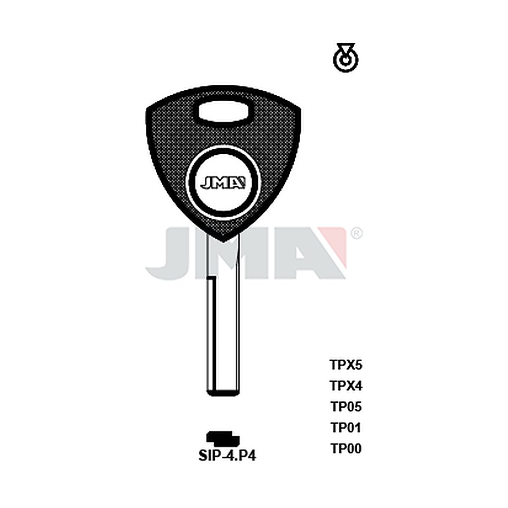 Clé t.p sans transponder TP00SIP-4P4