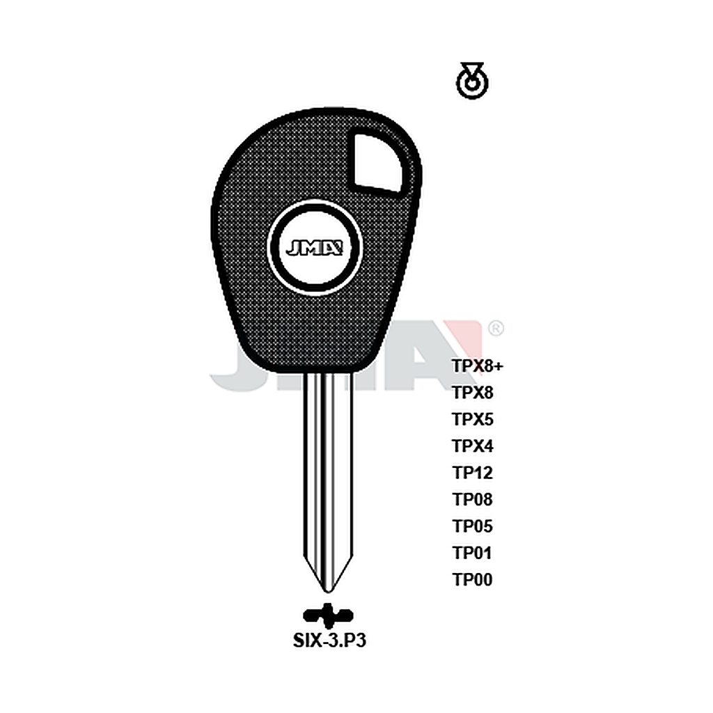 Clé t.p sans transponder TP00SIX-3P3