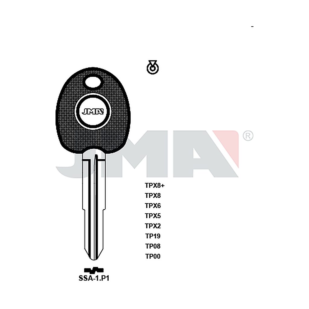 Clé t.p.sans transponder TP00SSA-1P1