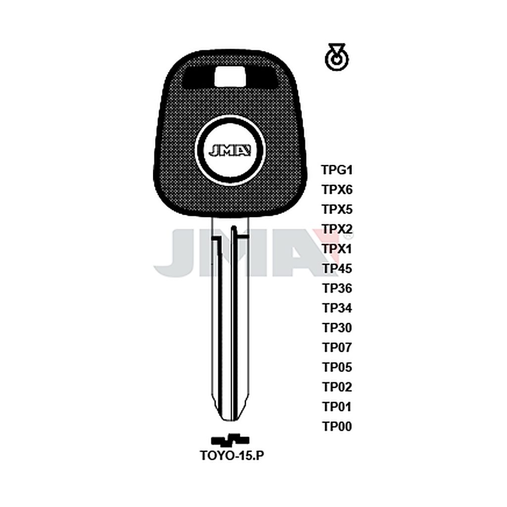 Clé t.p sans transponder TP00TOYO-15P