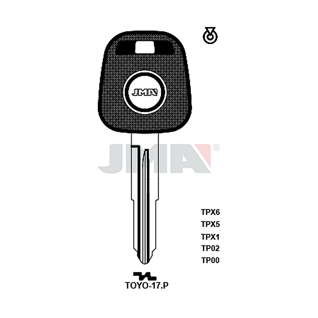 Clé t.p sans transponder TP00TOYO-17P