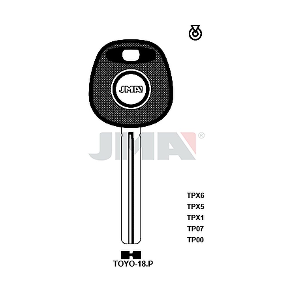 Clé t.p sans transponder TP00TOYO-18P