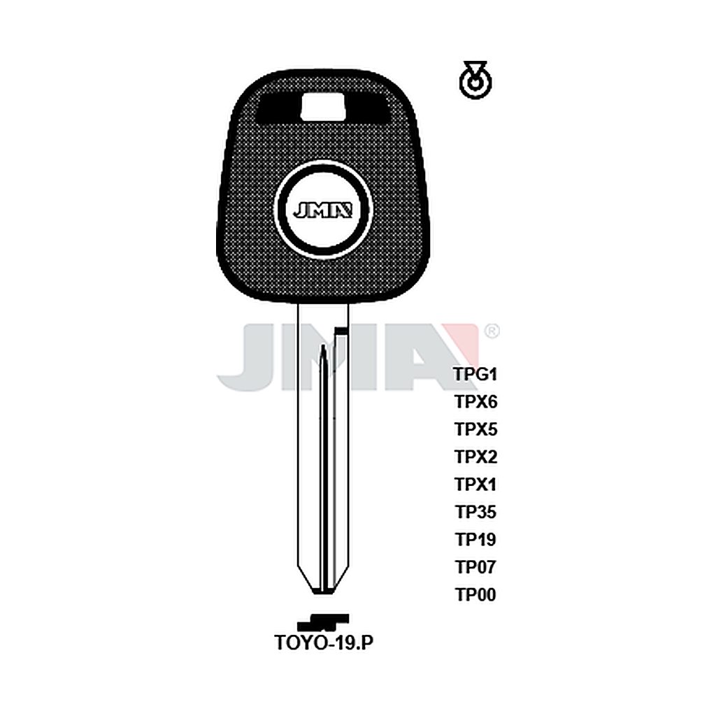 Clé t.p sans transponder TP00TOYO-19P