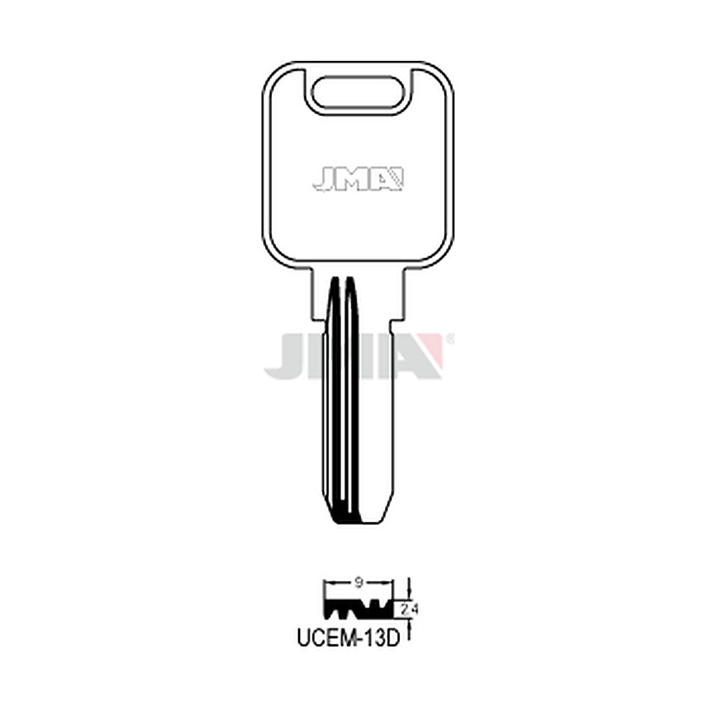 Clé spec.cyl.tête métal UCEM-13D