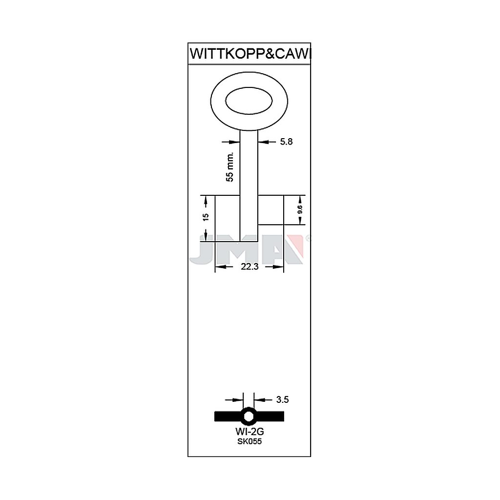 Clé de coffre wittkopp cawi WI-2G