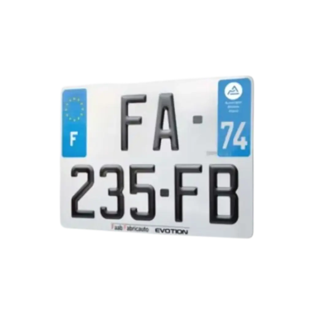 Plaque Moto Aluminium Evotion Blanche 210x130mm S.I.V 