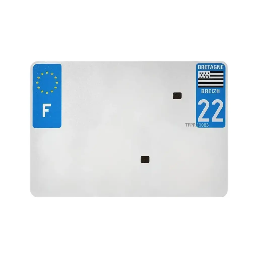 Plaque Moto Aluminium Evotion Blanche S.I.V. 210 x 130 mm