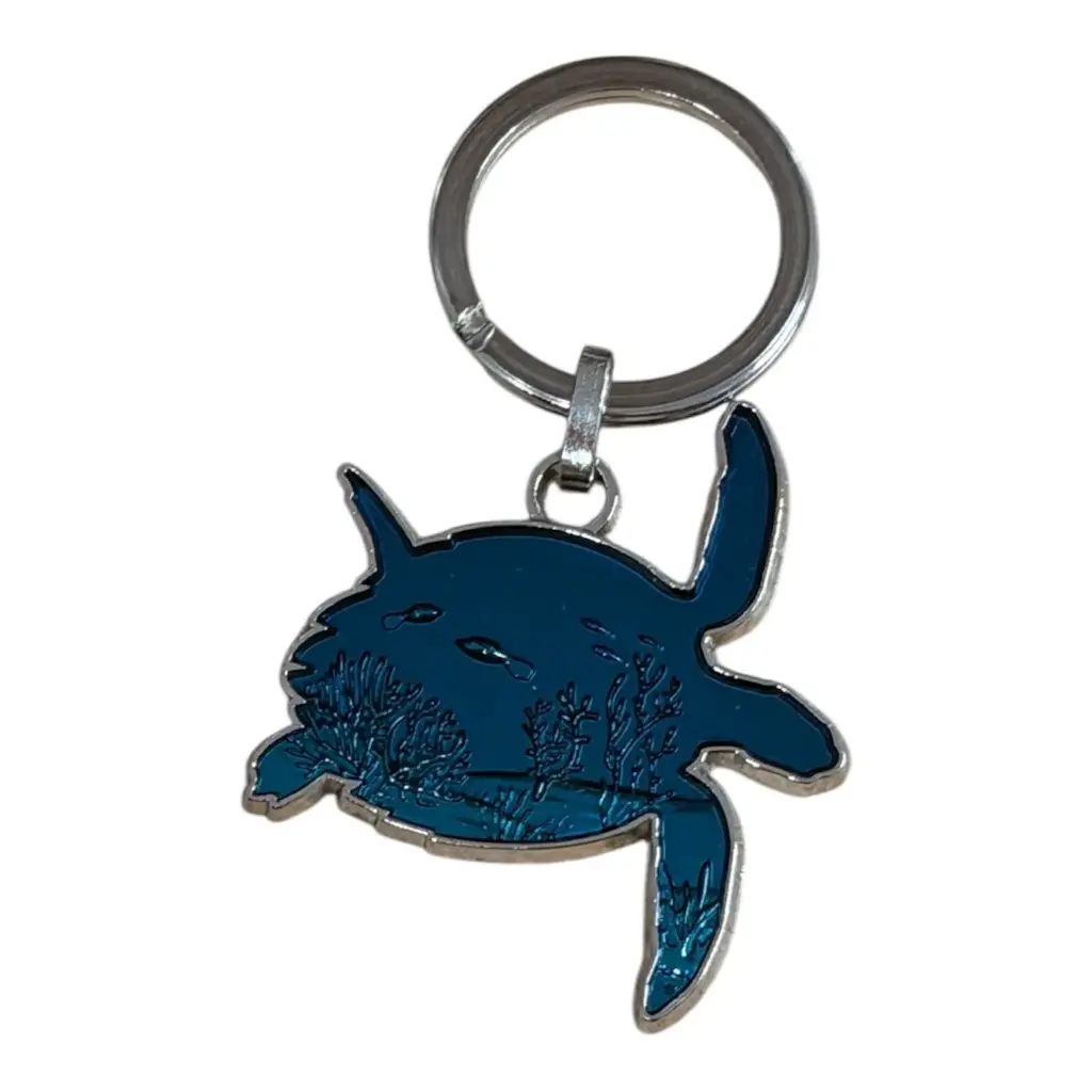 Porte-clé métal tortue turquoise