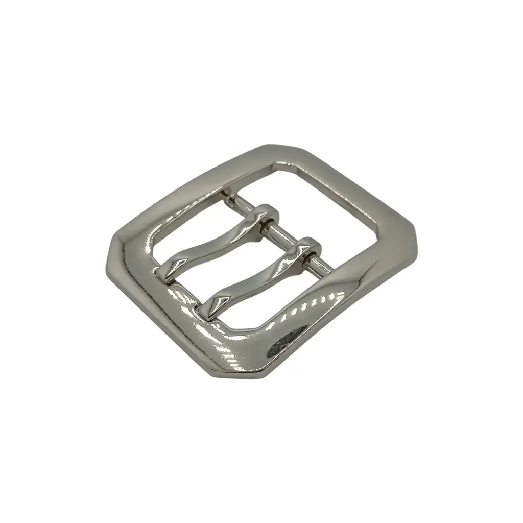 Boucle Ceinture 21500/2/40mm Dble 2 Ardillons Nickel Brillant