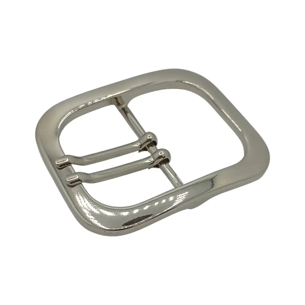 Boucle Ceinture 08895/50mm 2 Ardillons Nickel Brillant