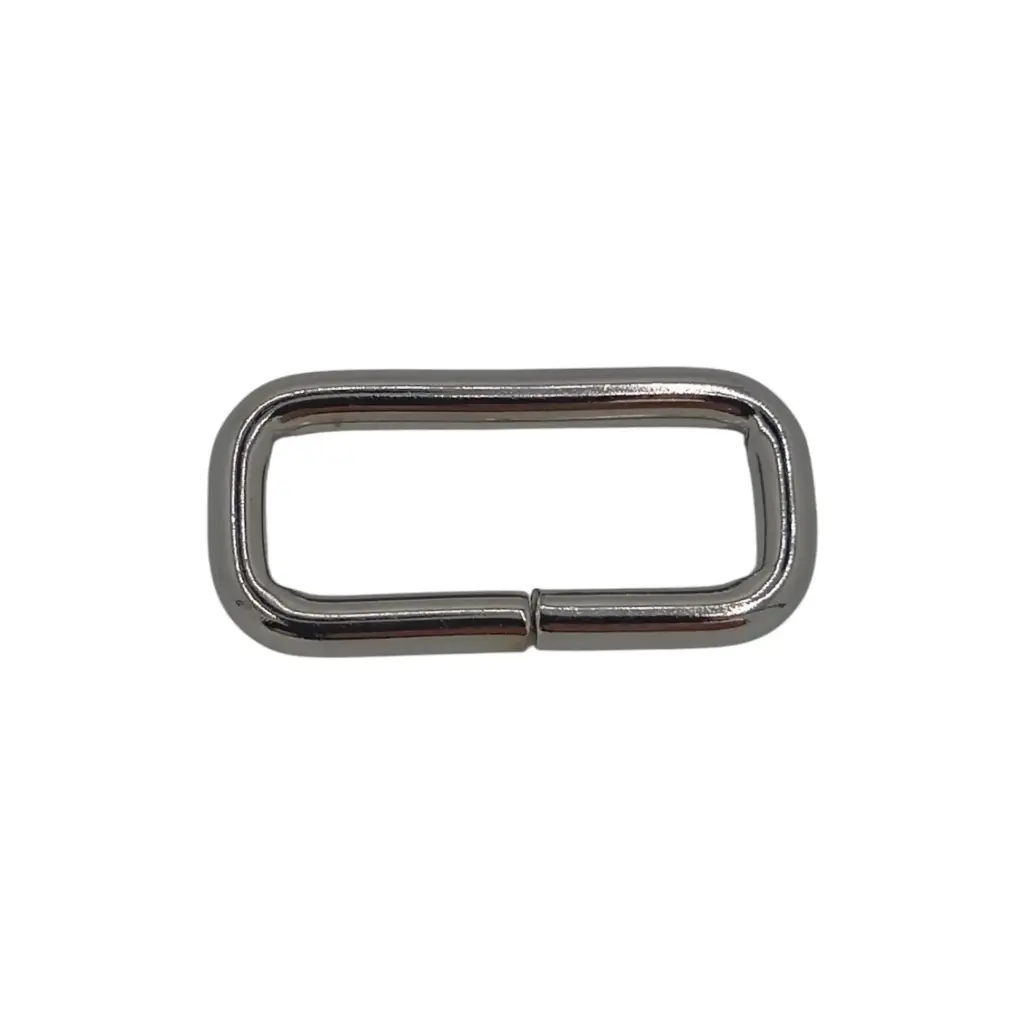 Passant Rectangle Métal 30mm Nickel - Paquet de 10