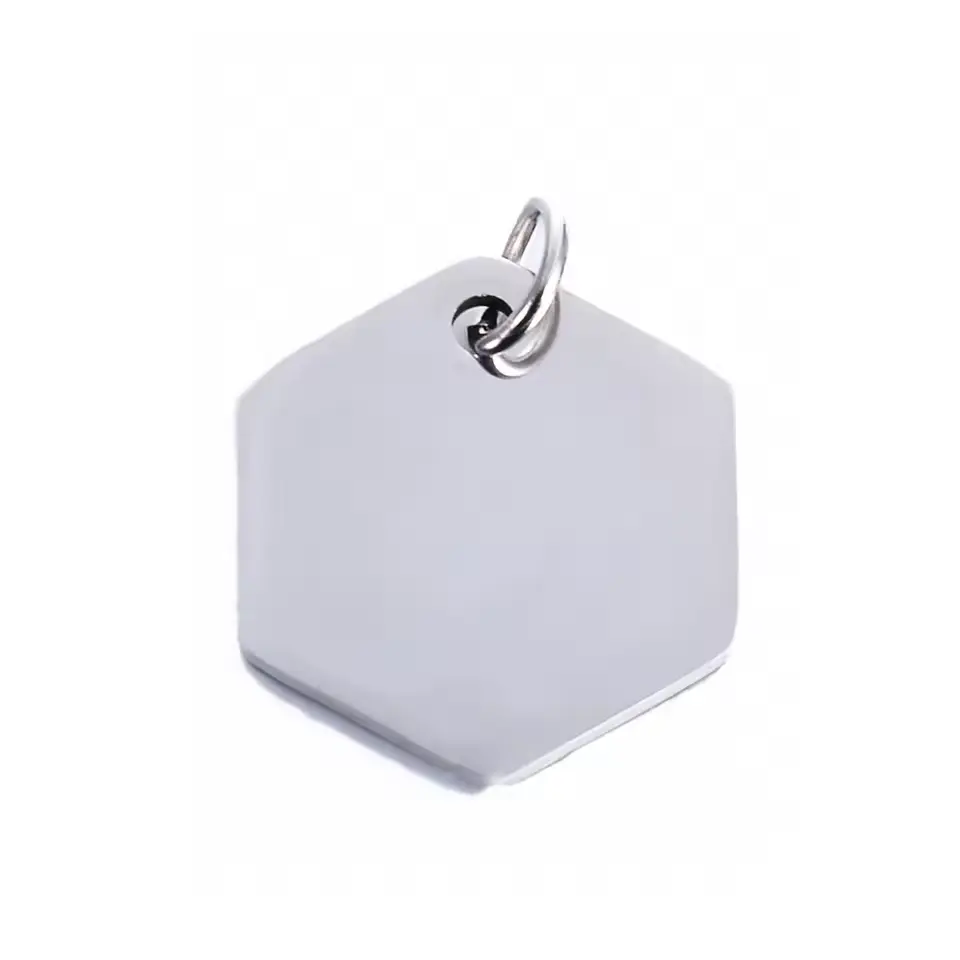 Médaille animaux hexagonales acier inox